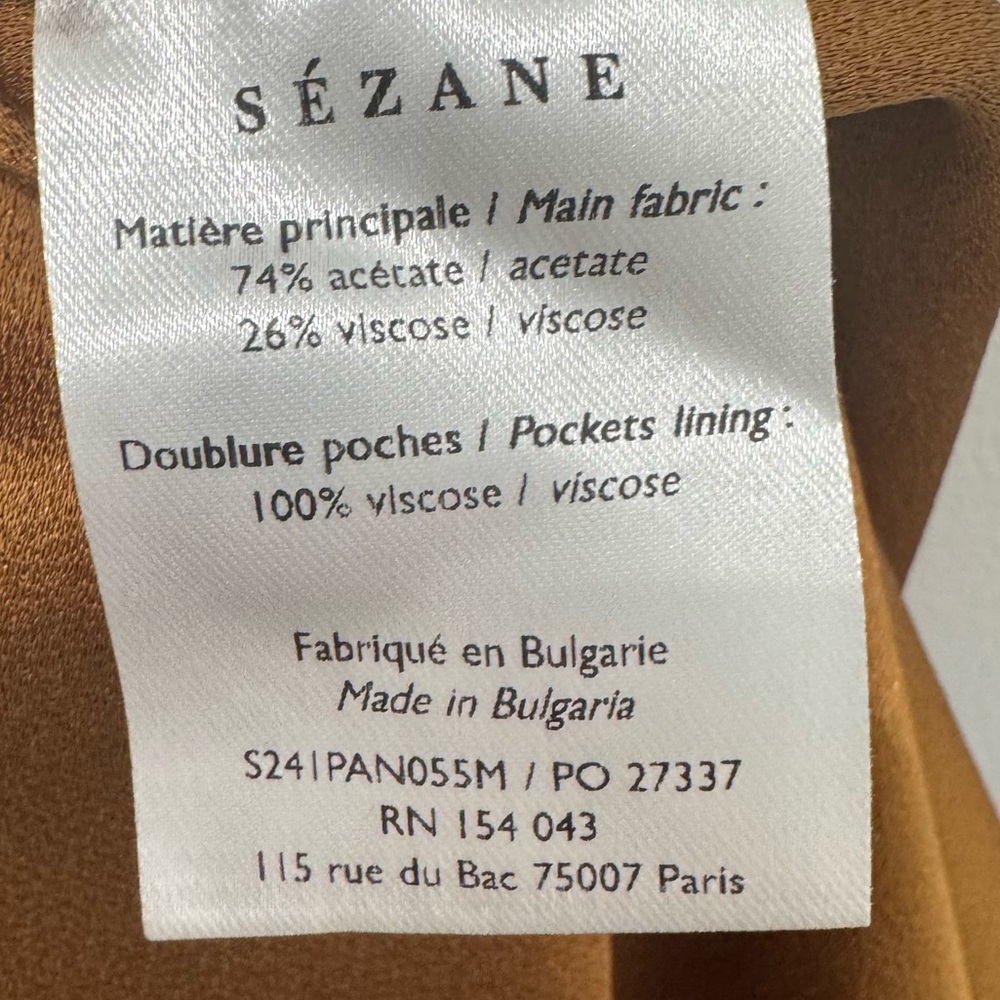 Sezane Loulou wide leg trouser in coffee - Picture 10 of 10